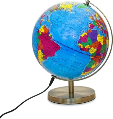 Produktbild von Magellan Albion Leuchtglobus Metallfuß und Meridian in verschiedenen Farben Farbe: politisches Kartenbild, Größe: 25 cm