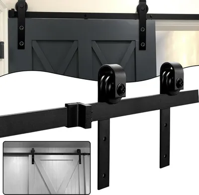 Obrázok produktu pre Fiqops systém posuvných dverí drevené posuvné dvere 150kg kľučka posuvné dvere kovanie drevené dvere 152cm