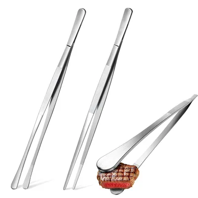 Productafbeelding van Koken pincet, 2 stuks, 16 cm, roestvrijstalen kookpincet voor vlees en keuken