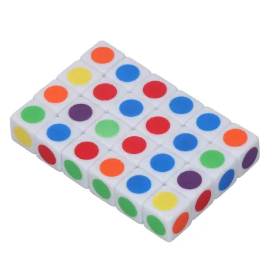 Produktbild von 16mm sechsseitige Würfel, sechsseitige Würfel, pädagogische Farbe Punkt Würfel, Farbe Punkt Würfel, pädagogische Lernen Würfel, Acryl Würfel Set