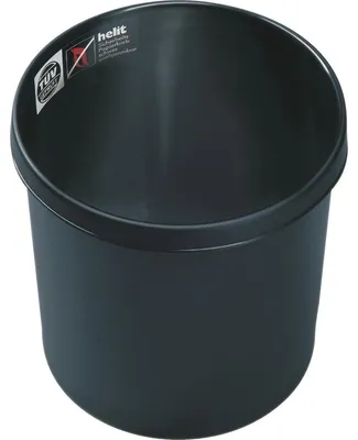 Produktbild von helit Papierkorb H6106395 26x27cm 12l rund Kunststoff schwarz