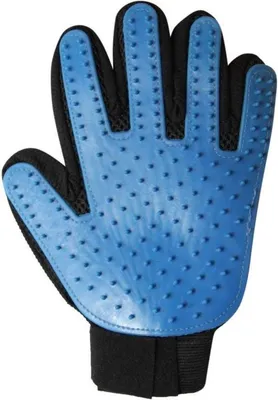 Produktbild von Fellpflegehandschuh – Katzen-/Hundebürste – 1 Größe – Linkshänder – Schwarz/Blau