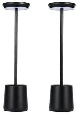 Obrázek produktu pro Luxus Europe - Stolní lampa Alexia, černá - Sada 2 kusů - Bezdrátová LED stolní lampa pro interiéry – Nabíjení přes USB-C