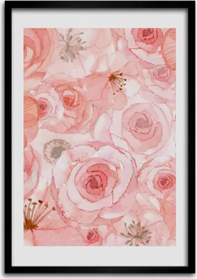 Produktbild von Bild - Bilderrahmen - Foto - 70 cm x 100 cm - MDF - Rahmen - Wandkunst - Blumenmuster