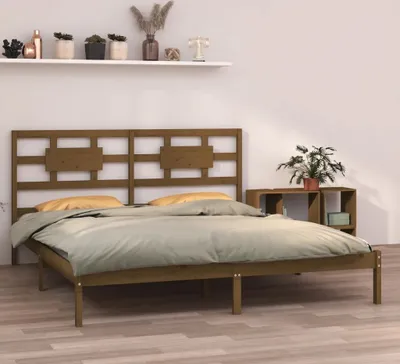 Produktbild von The Living Store Massivholzbett Honigbraun 200x200 cm
