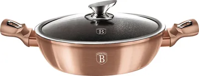 Produktbild von Berlinger Haus BH/1519N, 3,8 l, Rund, Roségold, Aluminium, Ergonomisch, Soft Touch, Gas, Halogen, Induktion