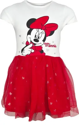 Produktbild von Disney Minnie Maus Kinder Mädchen Tüllkleid Sommerkleid Kleid – Bunt / 128