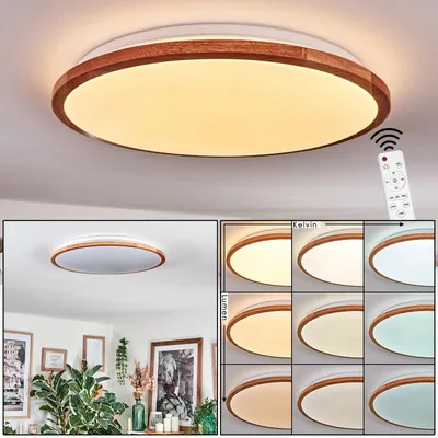 Produktbild von Cuorgnè Deckenlampe aus Metall/Holz/Kunststoff in Weiß/Natur