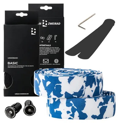 Immagine prodotto di Nastro per manubrio da bicicletta (standard) con tappi per manubrio in alluminio