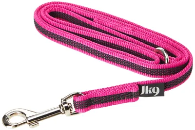 Image de Color & Gray - Laisse en caoutchouc - Rose-gris 14 mm / 1,2 m avec boucle et avec O-ring, max pour chiens de 30 kg