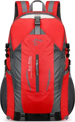Produktbild von Große Kapazität Rucksack Sport Reisen Wandern Arbeit Freizeit Schulrucksack Damen Herren, Rot