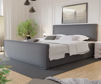Produktbild von Boxspringbett Schlafzimmerbett CELES 180x220cm Stoff Brooklyn Anthrazit