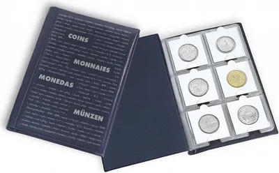 Produktbild von Leuchtturm (325026) Münzen-Taschenalbum mit 10 Münzblättern für je 6 Kartonrähmchen, blau