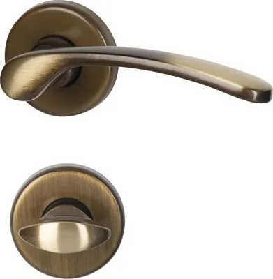 Produktbild von Rosettengarnitur für Bad-WC-Türen, inkl. WC-Riegel, Cliprosette Ø50mm