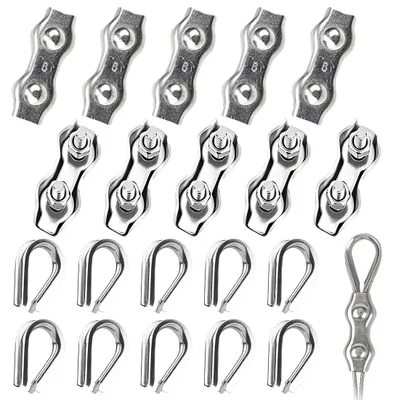 20 Stück M5 Seilklemmen 5 mm Edelstahl für Drahtseile