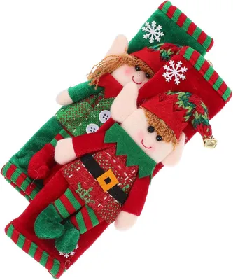 Produktbild von 2 Stück Weihnachts Kühlschrankgriffschutz aus Lint für Küchengeräte