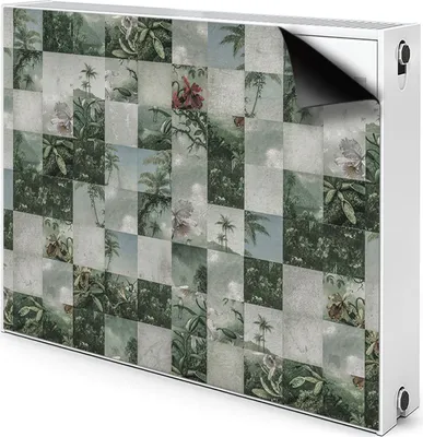 Produktbild von Magnet Radiator Magnet Mat Heizkörperverkleidung Heizkörper-Abdeckung Heizung 110x60 cm  - Tropisch, patchwork