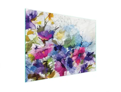 Produktbild von Glasschneidebrett 40x30 Blumen