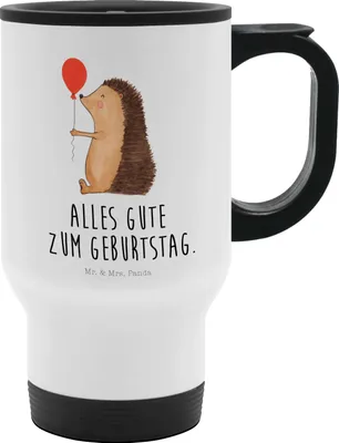 Produktbild von Mr. & Mrs. Panda Thermobecher Igel Luftballon - Weiß - Geschenk, Tiere, Herzlichen Glückwunsch, Happy Birthday, edelstahl isolierbecher, To Go, Geburtstag, Ballon