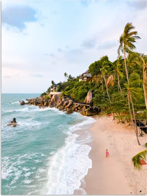Produktbild von MuchoWow® Poster Strand mit Palmen und Meer 30x40 cm - Wandplakat - Poster Kinderzimmer