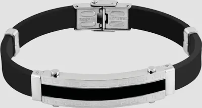 Produktbild von Akzent Das Schmuckarmband aus Edelstahl und Kautschuk in Schwarz mit IP Black-Beschichtung