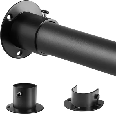 Produktbild von Teleskopische Kleiderstange Robust Schwarz 74-131 cm Verstellbar