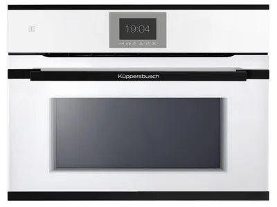 Produktbild von Küppersbusch Kompakt-Pyro-Backofen weiß mit Design-Kit Black Velvet