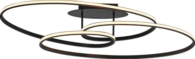 Image de Plafonnier à LED - 79,5 x 29,5 cm - noir - plastique