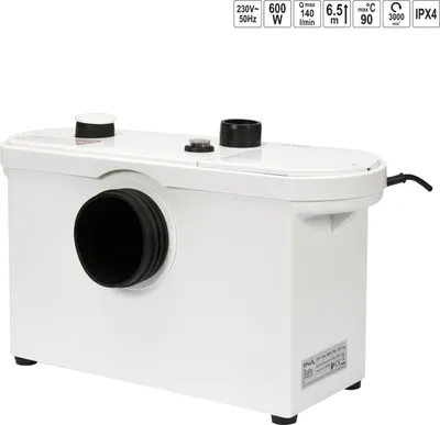 Image de WC station de relevage, pompe à matières fécales douche lavabo avec broyeur 600W