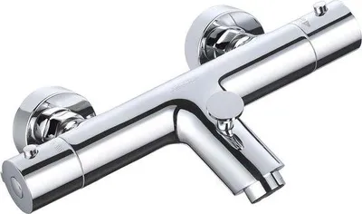 Produktbild von Famanu Duschthermostatventil mit Sicherheitsverriegelung und Chromoberfläche - Für Badewanne und Wandmontage