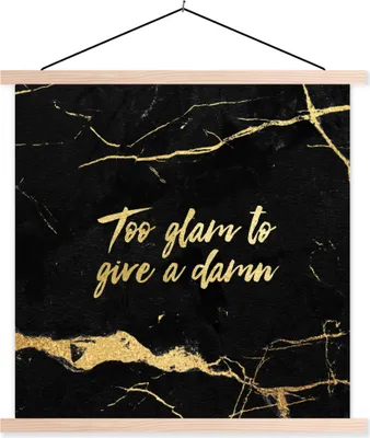 Produktbild von MuchoWow® Textilposter Zitat - Sprichwörter - Gold - Marmor 60x60 cm mit holzfarbenen Rahmen - Wanddekoration