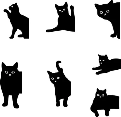 Productafbeelding van INF Zwarte Kat Magnetische Koelkastmagneten - Leuke bladwijzers voor kattenliefhebbers