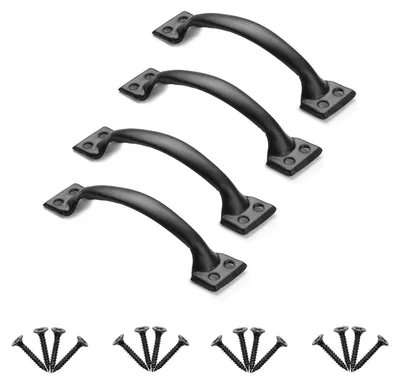 Produktbild von VEVOR Scheunentorgriff, 152 mm, Kohlenstoffstahl, rostbeständig, 4er-Set für Schiebetüren