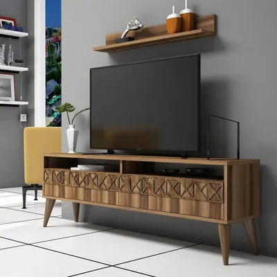 Produktbild von Skye Decor, Line - Walnut, TV-Einheit, Nussbaum, 100 % MELAMINBESCHICHTETE SPANPLATTEN, 150 x 30 x 50 cm