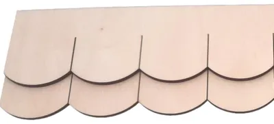 Immagine prodotto di 2 set di listelli in scandole di legno, formato «Biberschwanz», 50 mm