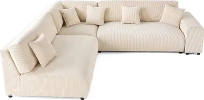 Image de Lisa Design Garance - canapé modulable d'angle gauche - 6 places - en velours côtelé , Beige