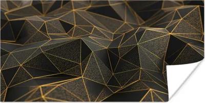 Produktbild von MuchoWow® Poster Abstrakt - Gold - 3D - Luxus - Kunst 40x20 cm - Poster für die Wand - Poster Schlafzimmer
