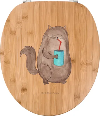 Produktbild von Mr. & Mrs. Panda Klobrille Katze Dose - Transparent - Geschenk, Katzen, Klodeckel, Klositz, Cat, Durstig, WC Sitz, Cats, Haustier, trinken, Toilettendeckel, Klo-Deckel