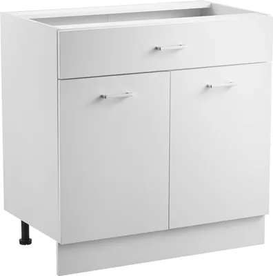 Image de Armoire basse blanche VEVOR Armoire de cuisine (800 x 475 x 816 mm) Armoire basse à tiroirs, Armoire prête à monter avec portes Soft-Close & étagère réglable