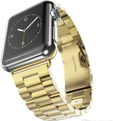 Produktbild von Armband für Apple Watch Series 8 7 6 5 4 3 2 1 SE - Edelstahl Ersatzarmband Loop Band Armband - Gold - 38mm 40mm 41mm