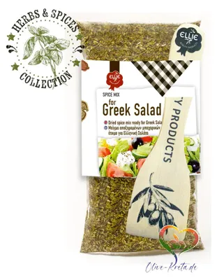 Produktbild von ELLIE 14513 Gewürzmischung für griechischen Salat 100g mit Holzspatel von Kreta