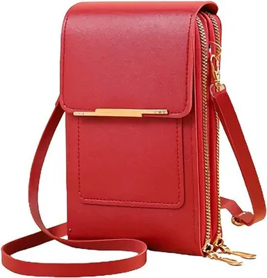 Produktbild von Kleine leichte Kunstleder Crossbody Tasche rot für Frauen