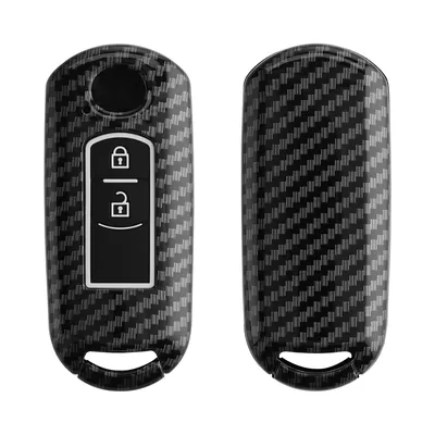 Produktbild von kwmobile Autoschlüssel Hülle kompatibel mit Mazda 2-Tasten Keyless Go Autoschlüssel - Hardcover Schutzhülle Schlüsselhülle Cover in Schwarz