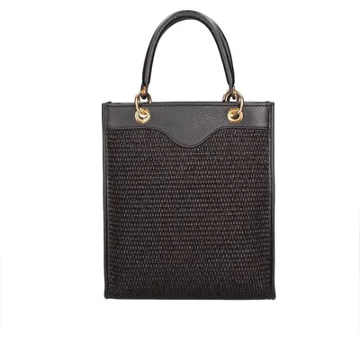 Image de Sac à main pour femmes, en cuir noir, avec bandoulière amovible, fabriqué en Italie
