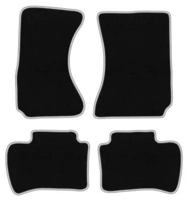 Image de Tapis de sol en moquette pour Daihatsu Terios I 1997-2005 (SUV) – jeu 4 pièces, noir/argent, sur mesure – Wielganizator CARLUX