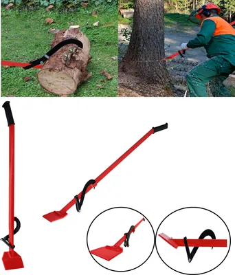 Produktbild von UISEBRT Zvedák kmenů Obraceč kmenů s obracečem Obraceč kmenů s obracecím hákem Pomůcka pro kácení kmenů červená 130cm