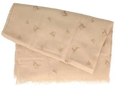 Leichter Trachten-Schal dezentes Hirsch-Muster von Hut-Breiter in beige