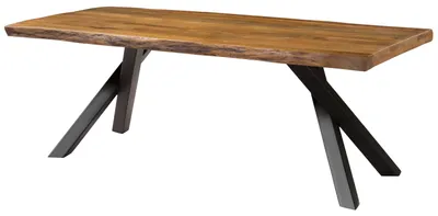 Immagine prodotto di MASSIVMOEBEL24 | Tavolo da pranzo in legno di mango 220x100x76 laccato naturale / gambe ad A antracite matt FREEFORM 5