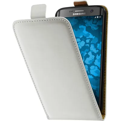 Produktbild von PhoneNatic Kunst-Lederhülle kompatibel mit Samsung Galaxy S7 Edge - Flip-Case weiß Cover