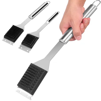 Image de Lot de 2 brosses pour grill avec grattoirs
